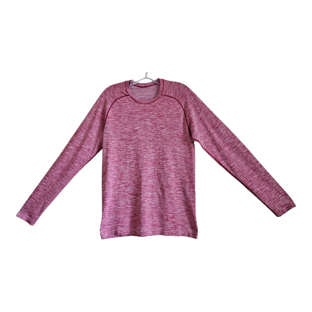 LULULEMON Men’s S Vent Tech Surge T-Shirt Red Heathered Long Sleeve Chest 36"